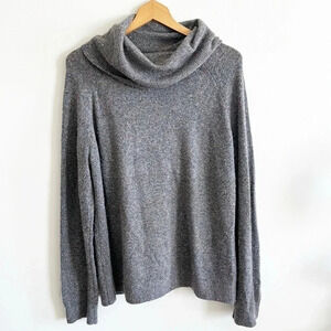 LOFT Lou & Grey Flecked gray Cowl neck long sleeve oversized Sweater size large